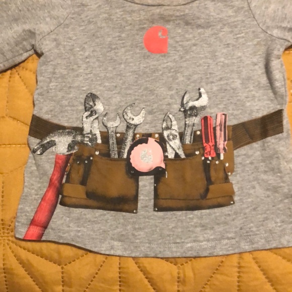 Infant Girls Carhartt Long Sleeve Tshirt W/Toolbelt Screenprint Design. Size 6M. - Picture 5 of 10